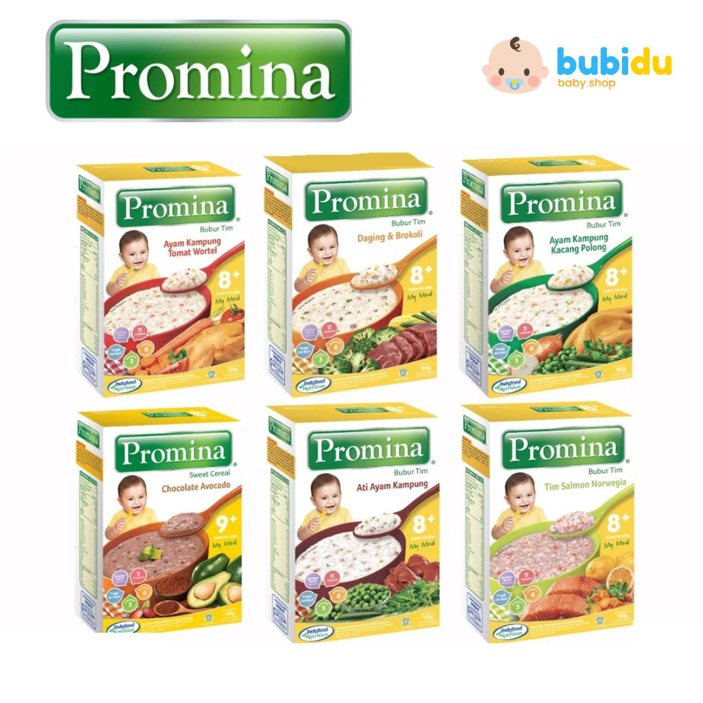 PROMINA Bubur Bayi Cereal | Makanan Bubur Tim MPASI Anak Bayi 6+ 8+ 6 8 12 bulan120gr Promina