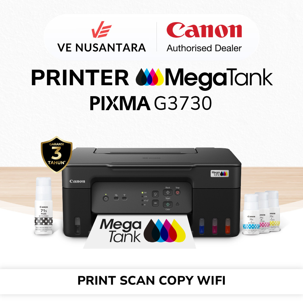 

Printer Wifi CANON G3730 Print Scan Copy - Original & Garansi Resmi - Printer MegaTank Pengganti G3000 L3150 L3250 415 515 580