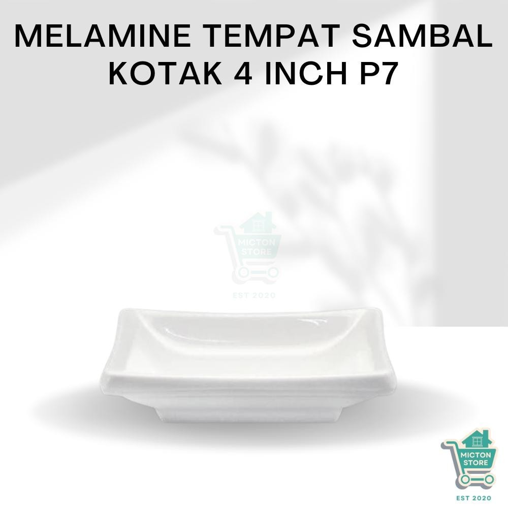 LUXTON Premium Melamine Tempat Sambal Kotak 4 Inch P7 Wadah Sambal Persegi Melamin Mangkuk Sambal Ko