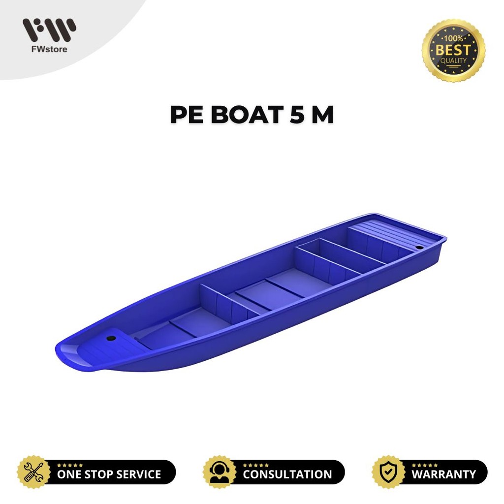 PE Boat 5 meter - EVO Marine Float - Kapasitas 1-10 orang (1000 Kg)