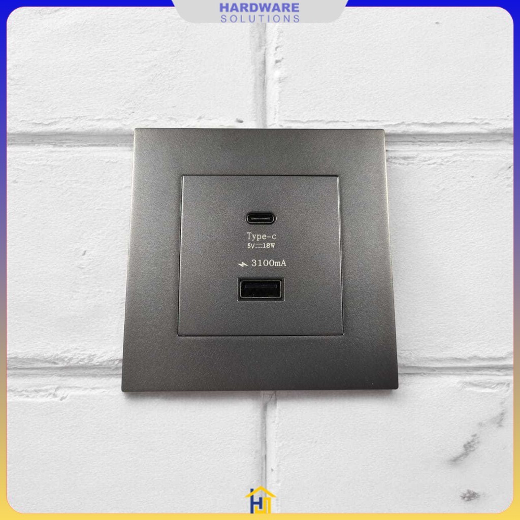 Stop Kontak Dinding USB Type C Multi Port Wall Socket 5V/3.1A - E86
