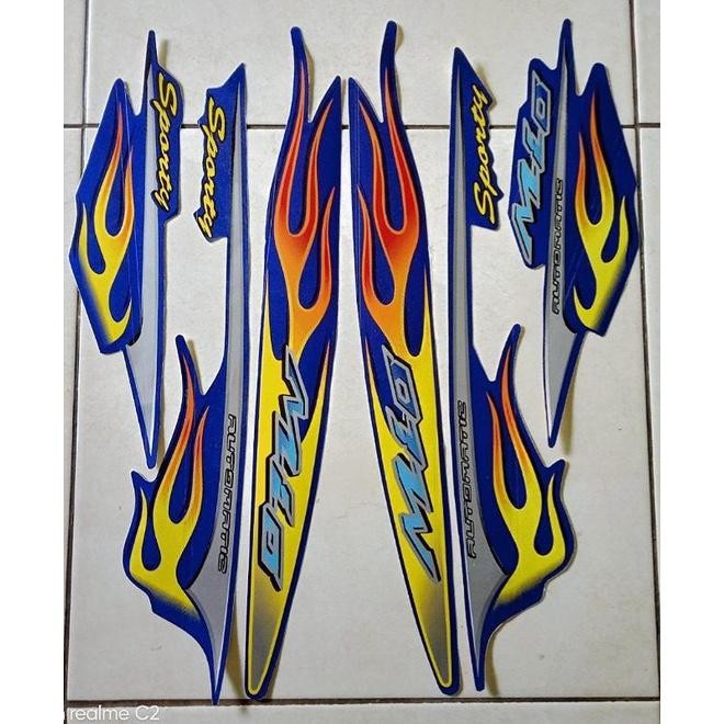 Stiker striping Motor mio sporty 2006 biru full body original