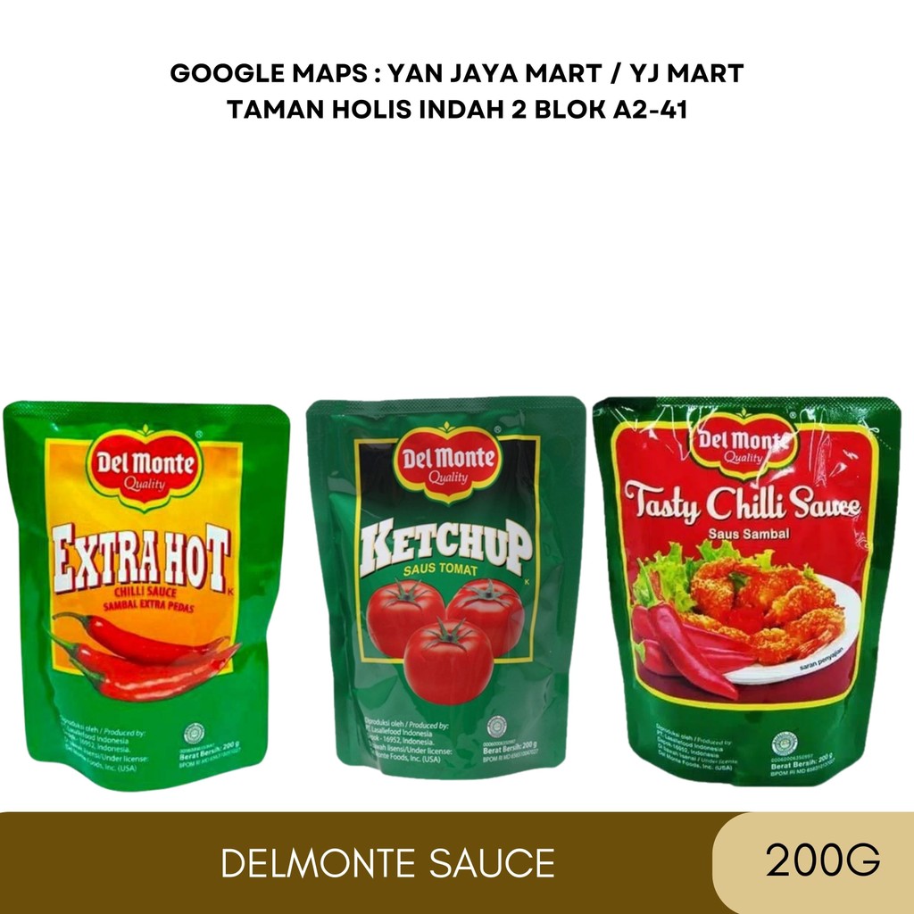 

Del Monte/delmonte Saus Sambal Pouch 200g Extra Hot/Saus Tomat]