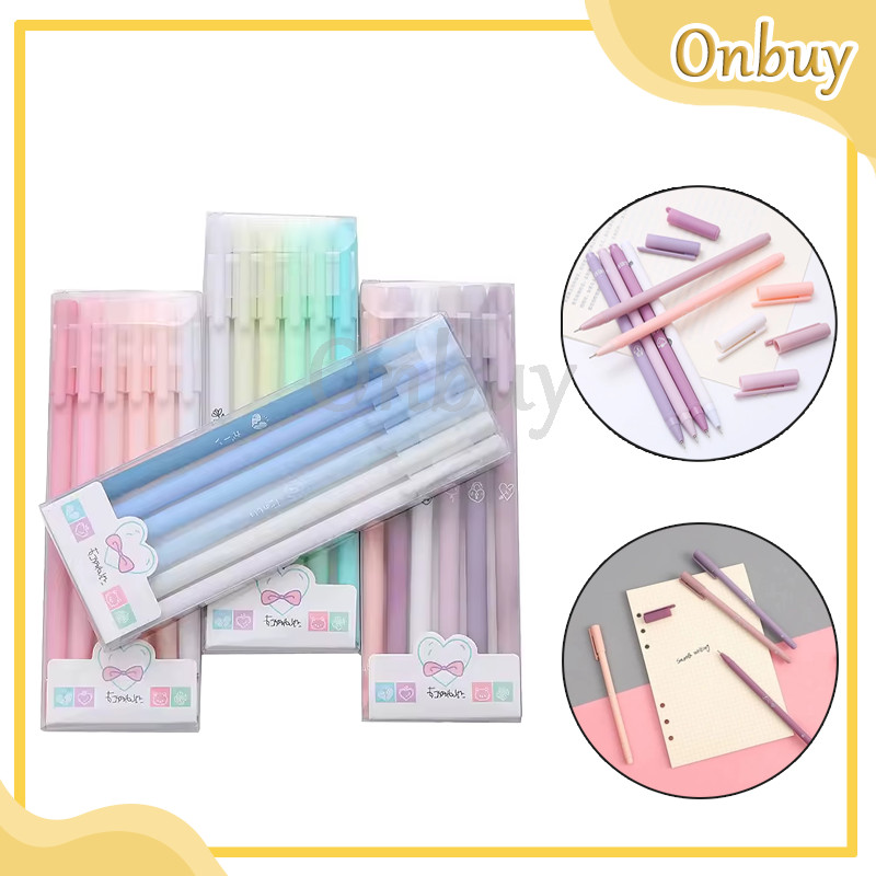 

1 Set 6pcs Pulpen Gel Aesthetic Polos Warna Pastel Matte 0,5mm