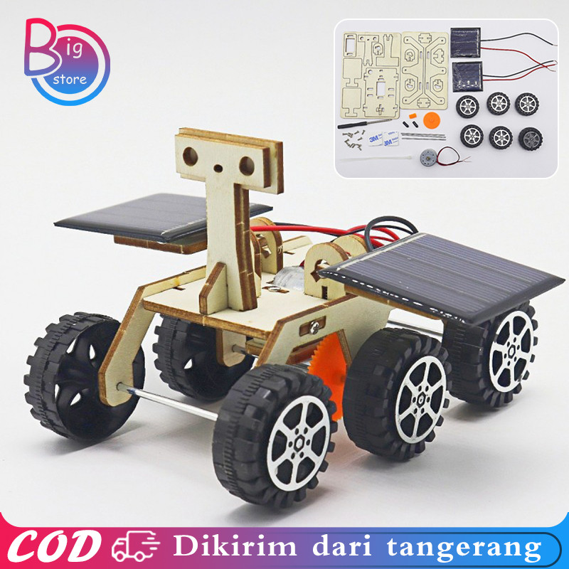Mobil Mainan Dari Kayu Puzzle Kayu Mobilan Kit Edukasi Solar Panel Bajak Bulan