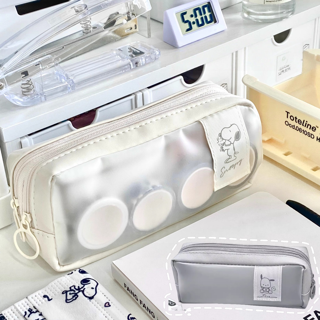 

IRIS Tempat Pensil Transparan /Transparent Pencil Case Cute Large Capacity Pencil Case Pensil Pouch Make Up