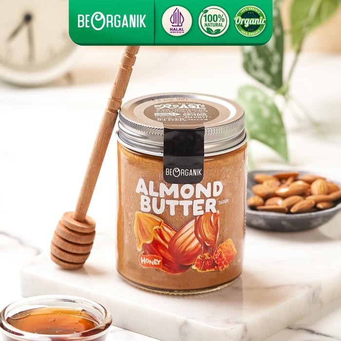 

PROMO!Beorganik Roasted Almond Butter / Selai Almond 260Gr (Unsweetened, Gluten Free,Vegan) - HoneyREADY