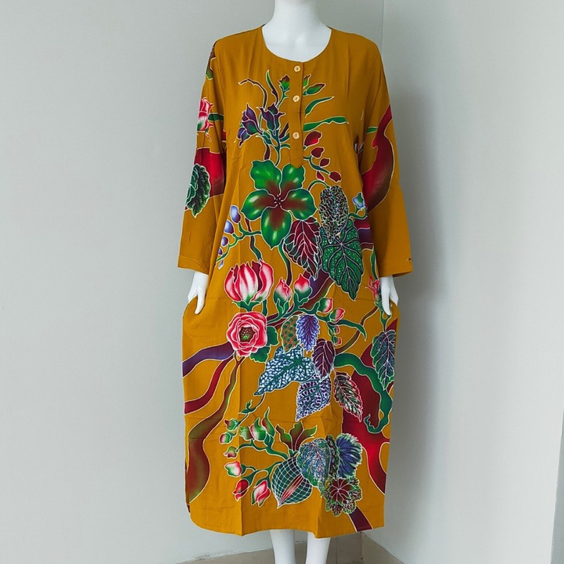 Promo Daster COD | Longdress Lengan Panjang Kencana Ungu Label Biru Jumbo LD.120 cm / Daster Panjang