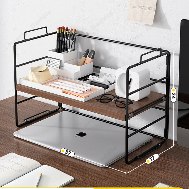 Rak Buku / Rak / Organizer Desktop Kantor Sederhana / Organizer Meja Besi Multi Lapis Desktop Kecil 