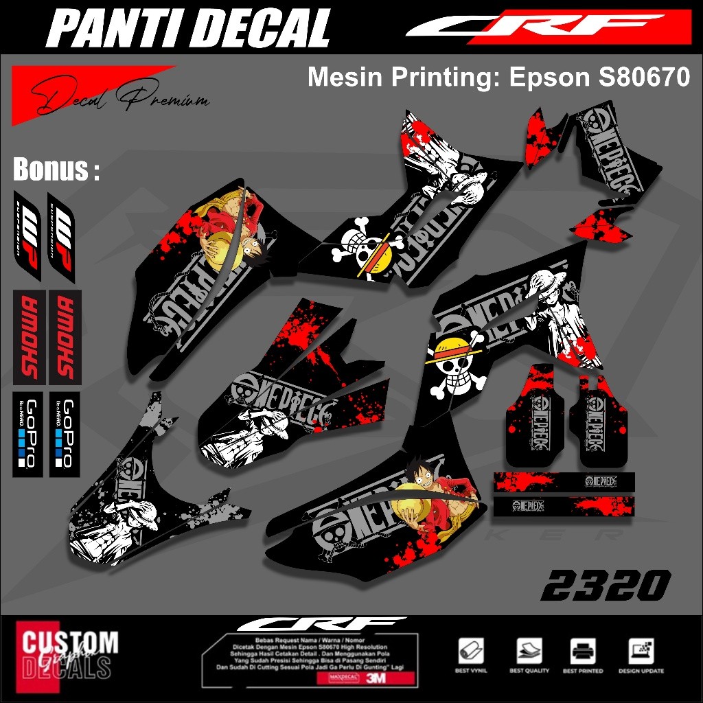 DECAL CRF 150 L SUPER GLOSY FULL BODY MOTIF ONE PIECE - DECAL HONDA CRF 150 L FULL BODY