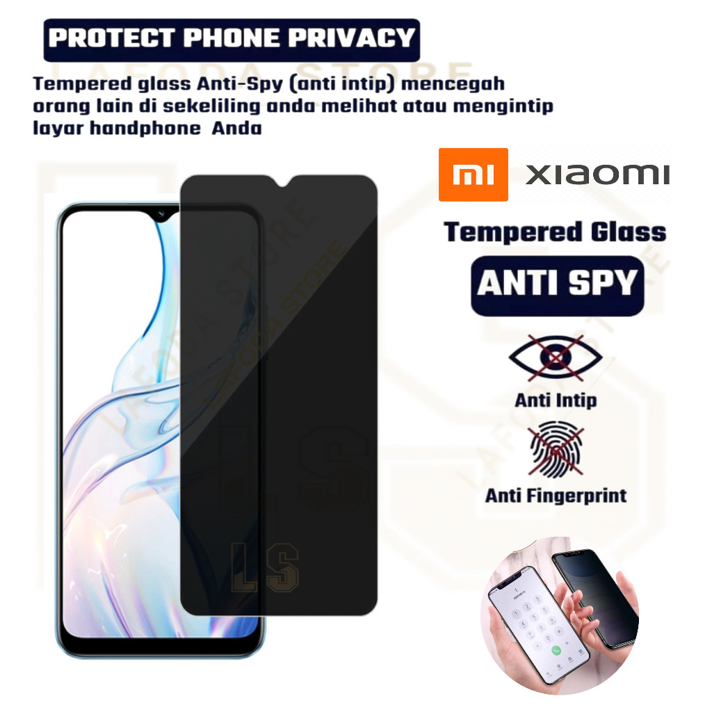 TEMPERED GLASS ANTI SPY REDMI 9 REDMI 9A REDMI 9C REDMI 9T REDMI 9i REDMI 9C NFC REDMI 9 PRIME