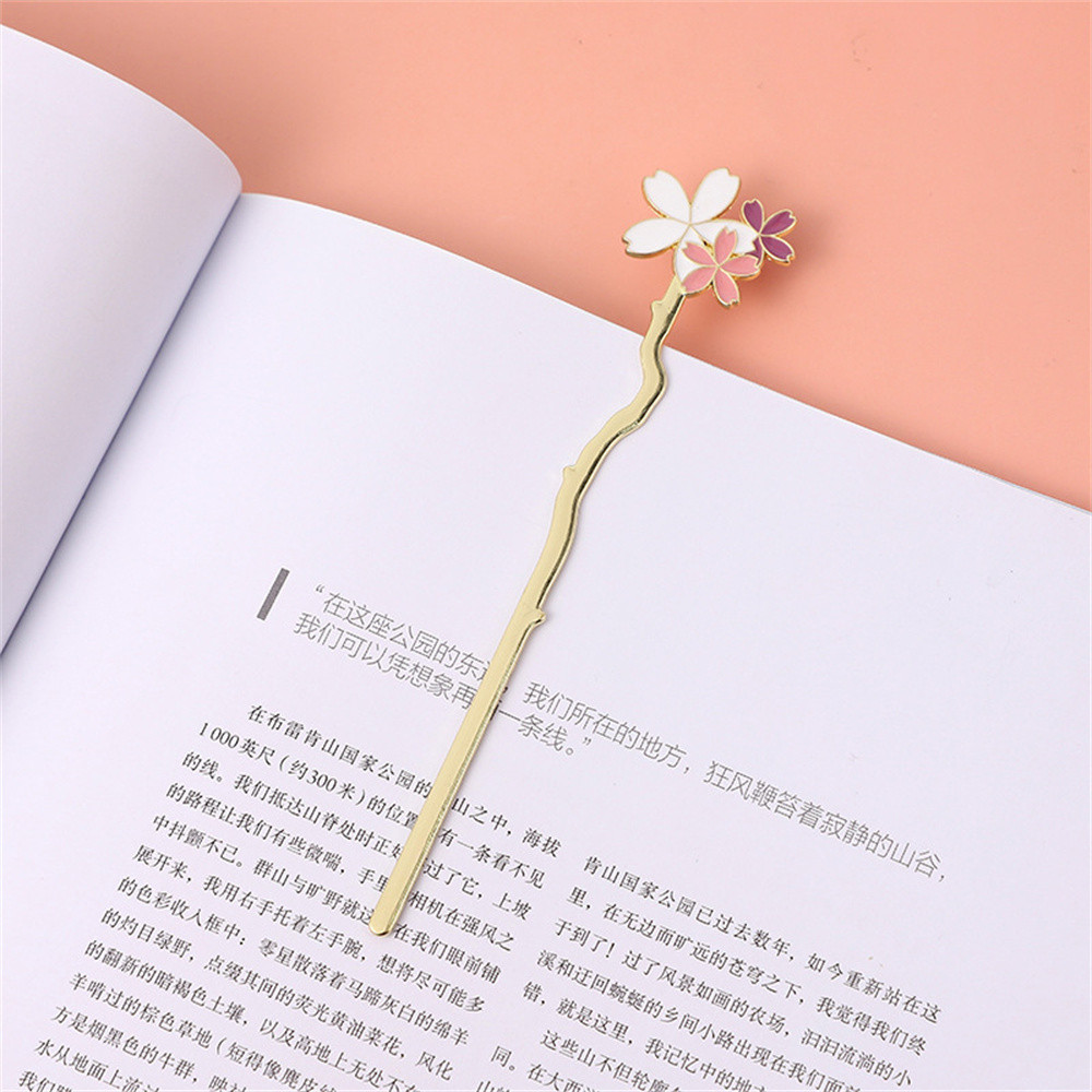 

Metal Sakura Bookmark Creative Flower Book Mark Bookmark Reading Assistant Book Support Beautiful Stationery School Office Suppl