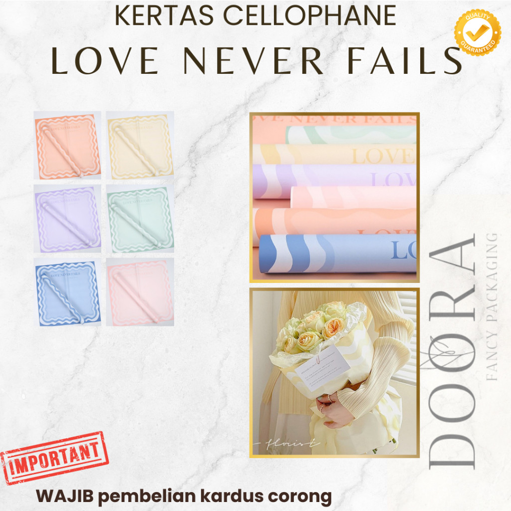 

Kertas Cellophane Buket Bunga Love Never Fails [ECER]
