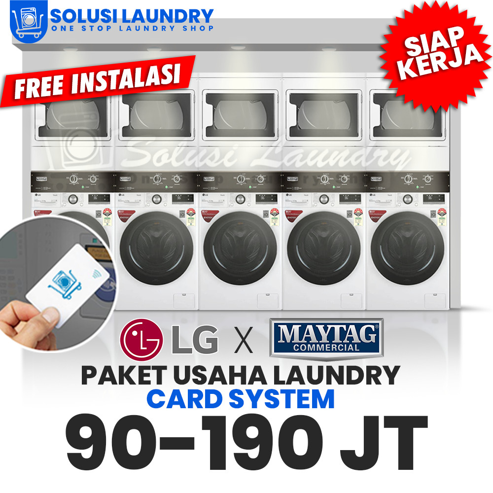Paket Usaha Laundry Mesin Cuci LG 15kg  Mesin Pengering MAYTAG 15kg