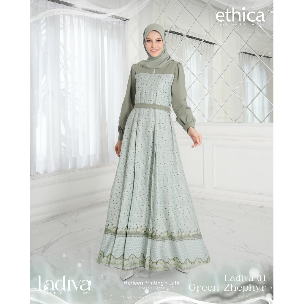 Koleksi Najmi / Ethica Ladiva 01 Dress Dewasa / Sarimbit Keluarga / Gamis Mewah Wanita Dewasa Ladiva