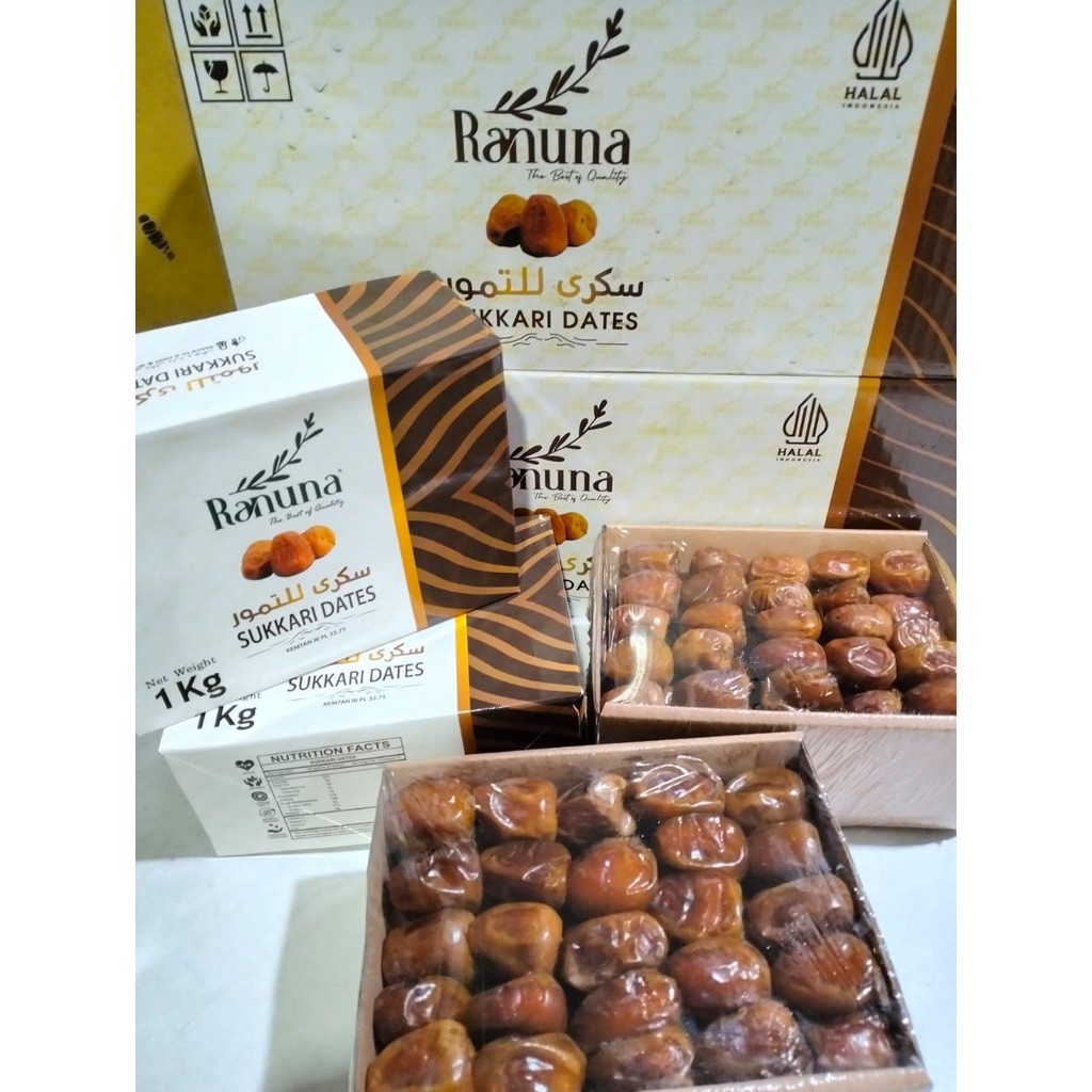 

Kurma Sukari Ranuna Korma Sukkari Premium Dates 1kg Termurah
