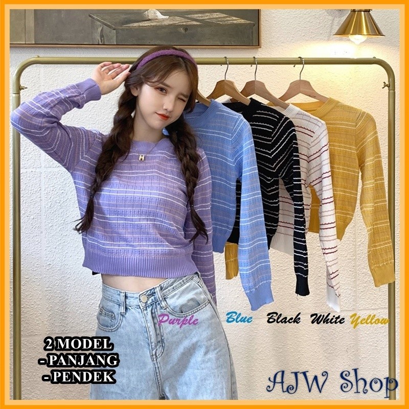 CROP TOP RAJUT LENGAN PANJANG BAHAN PREMIUM DAN HALUS | ATASAN CROP WANITA LENGAN PANJANG IMPORT | A