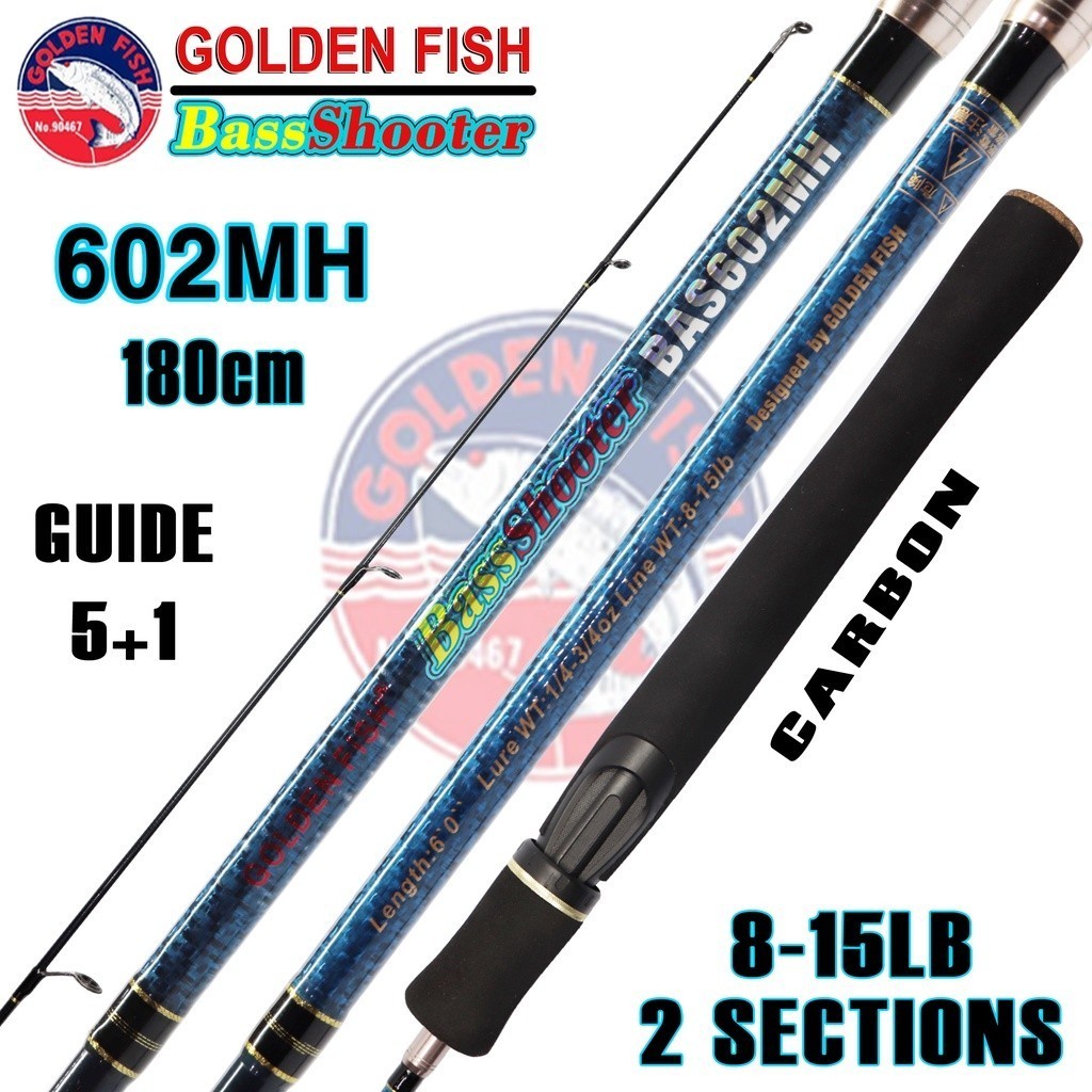 Joran Pancing Spinning Golden Fish Bass Shooter Carbon 180CM 8-15LB Medium