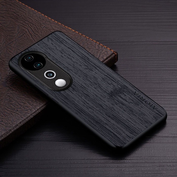 Casing Pelindung Hp VIVO V40 / V40 PRO 5G CASE AIORIA WOOD CROSS PATERN CASING WOOD