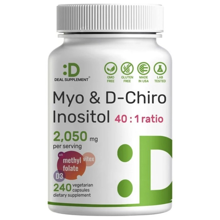 Deal Supplement Myo Inositol & D-Chiro Inositol (40:1) 2,050 mg 240 Veggie Capsules Jual