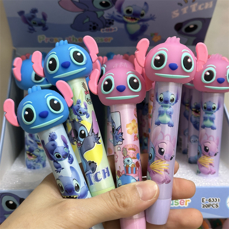 

5-20pcs Cartoon Disney Stitch Lipstick Modeling Eraser Student Supplies Stationery Wholesale