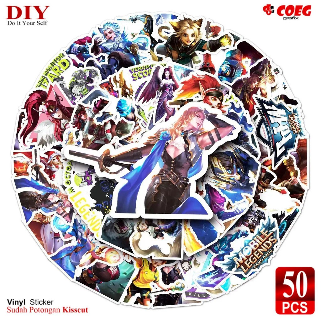 

50 PCS Stiker Mobile Legends: Bang Bang CG83 - Stiker Anime Graffiti untuk Koper, Notebook, Helm, Botol, Laptop, Sepeda Listrik, dan Lainnya Paper Stationery