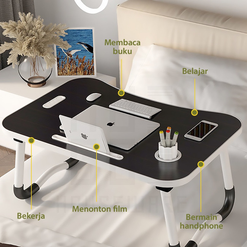Jumbo Premium Meja Laptop Portable - Meja Belajar Lipat Polos Praktis & Stylish