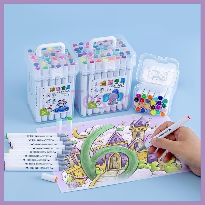 

Tesco 12/24/36 Warna Sketsa Spidol Universal/Set Spidol Universal Berkepala Dua/Penanda Anime Kuas Seni