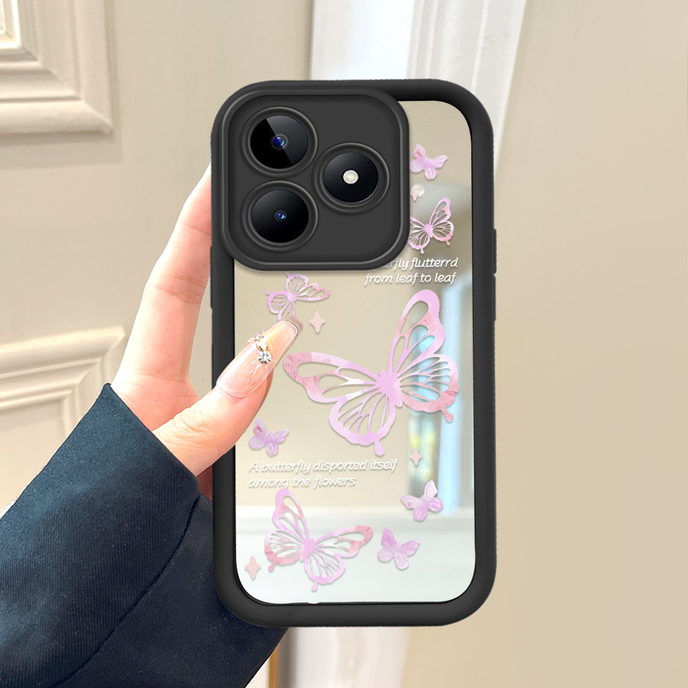 Casing Hp Untuk Realme C53 C51 C51S Note 50 Narzo N53 Soft Phone Case Cesing Soft Cover Pink Butterf