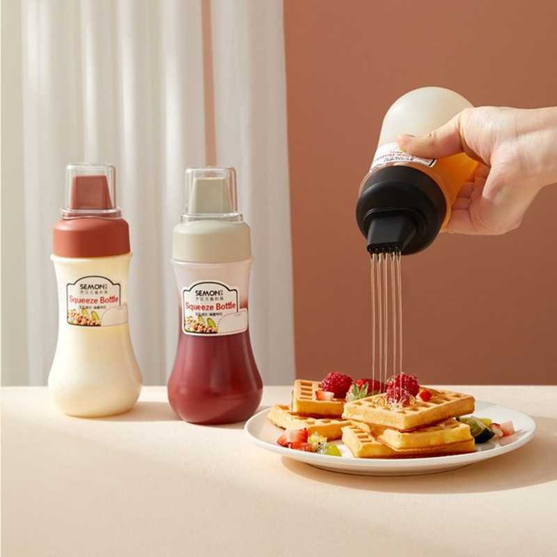 

LPKSTORE SEMON Botol Saus Kecap Squeeze Ketchup Bottle 5 Hole 280ml - ST5 LPKSTORE