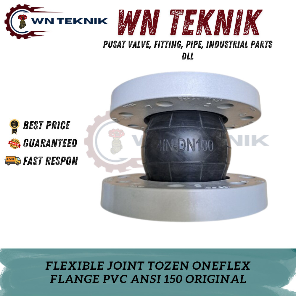FLEXIBLE JOINT  4" INCH TOZEN ONEFLEX FLANGE PVC ANSI 150 ORIGINAL 100%