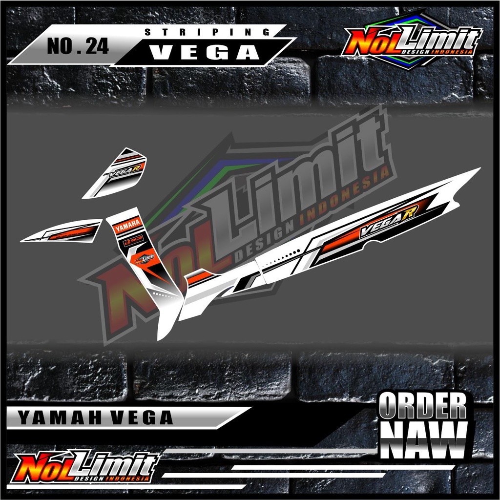 Striping Vega R LAMA - Sticker Striping Variasi List Motor Vega R LAMA Motif Racing kekinian.