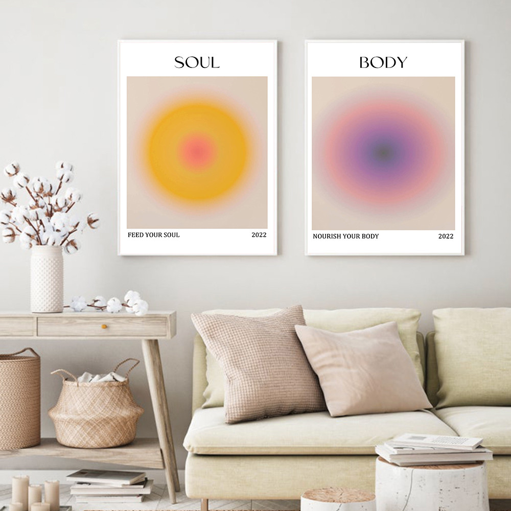 

Abstract Aura Energy Poster Body Soul Quote Canvas Painting Blessing Gift New Art Print Nordic Wall Print Living Room Home Decor