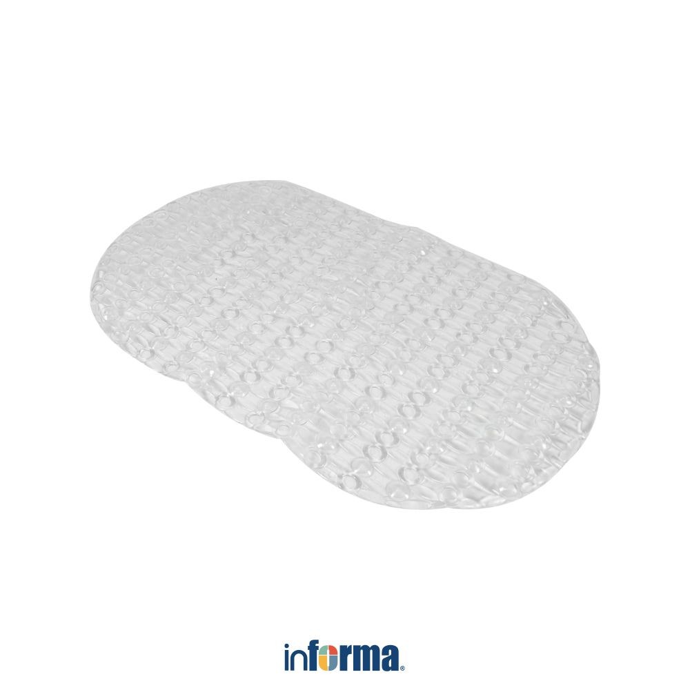 Informa 66x36 cm Keset Kamar Mandi Antislip Pvc Oval - Transparan Bathmat Toilet Anti Licin Bathroom