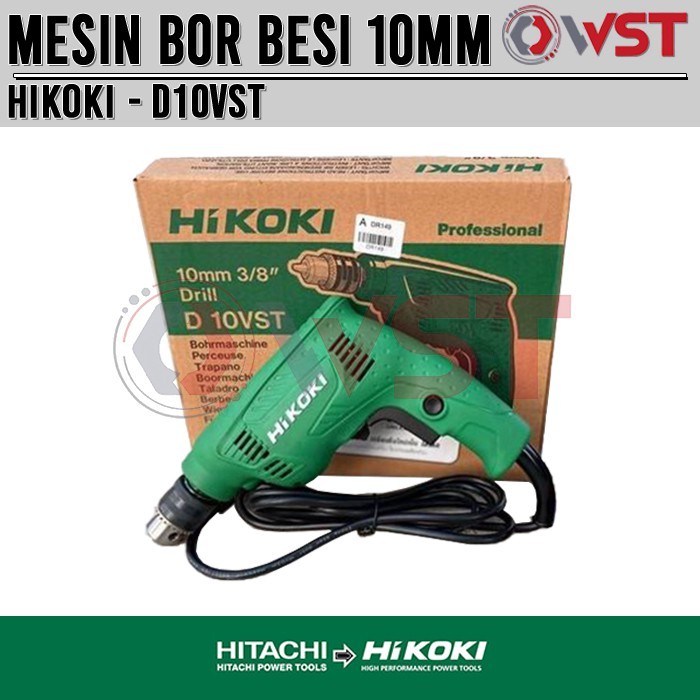Mesin Bor Besi 10mm Hitachi Hikoki D10VST / Mesin Bor Listrik Tangan Bolak Balik