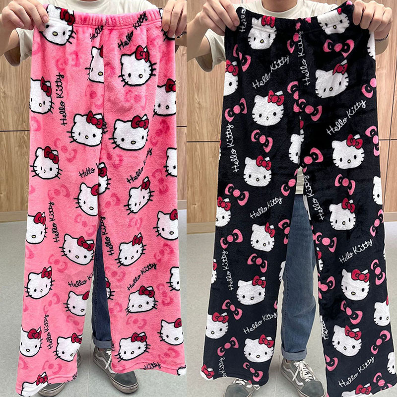 Y2k Pijama Hello Pants Pjs Mujer Pajamas Item Women Men Clothes Pj Winter Warm Sleepwear
