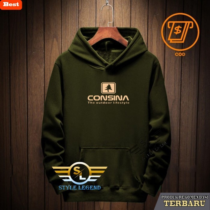 hoodie pria keren hoodie consina/jaket hoodie pria/wanita/ hoodie distro consina 03 - S, army