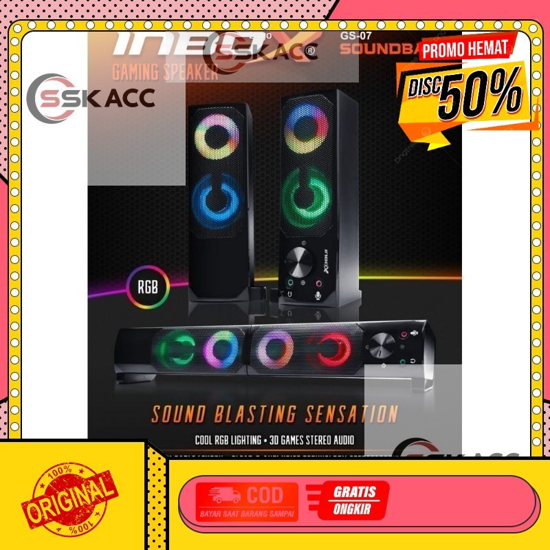 GS - 07 Soundbar Gaming Speaker / Inbox Gaming Speaker Soundbar GS - 07 GROSIR-KOMPUTER