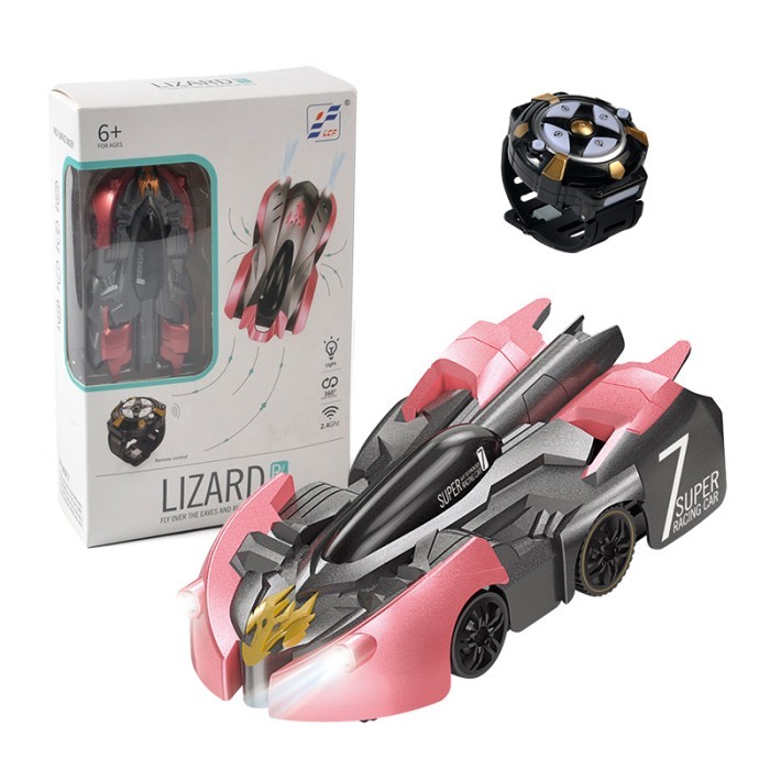 RuiLin Mobil Panjat Tembok Remote Control dengan LED Lampu Jam Kontrol