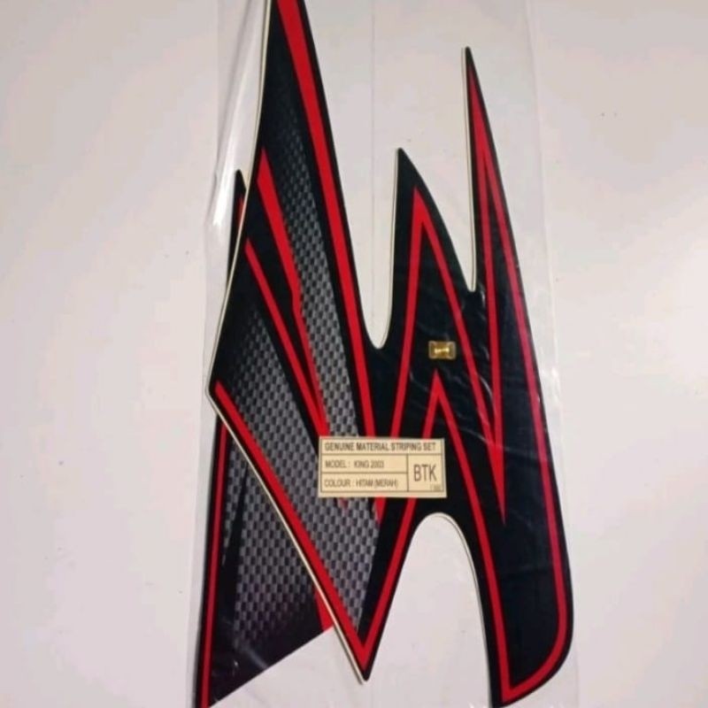 Striping Yamaha RX King Stiker Yamaha RX King Tahun 2003 Warna Hitam list Merah