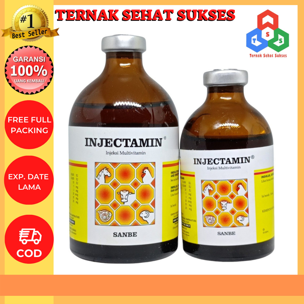 Injectamin 50 ml dan Injectamin 100 ml Vitamin Ternak PT Sanbe Farma TSS1