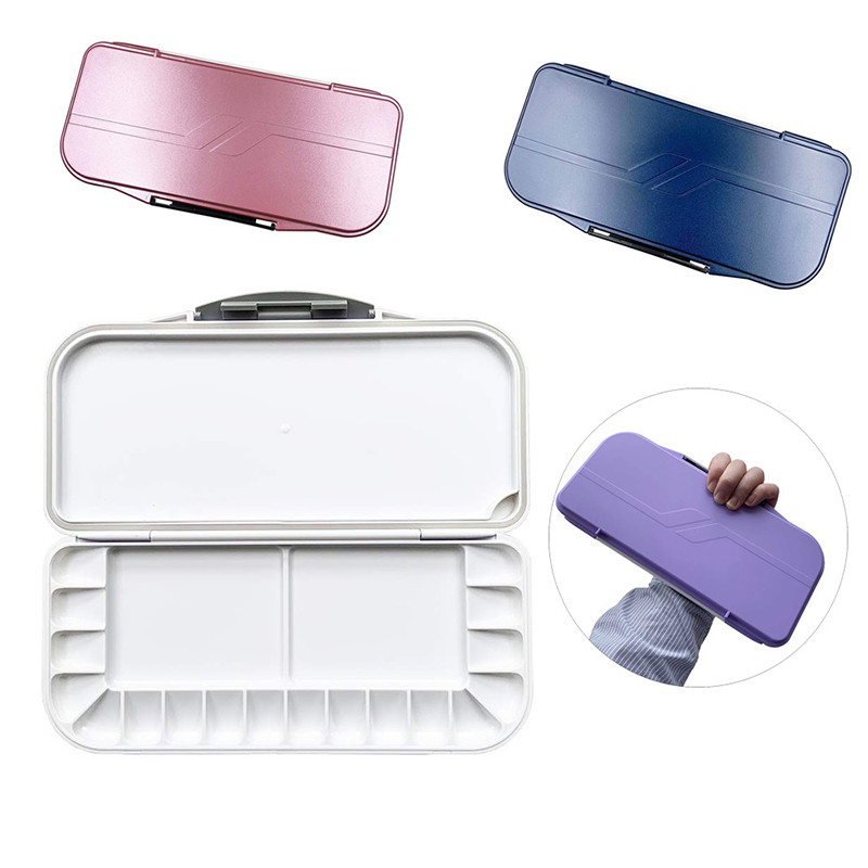 

Airtight Watercolor Palette 18 Wells and 2 Mixing Areas Premium Moisturizing foldable Travel Portable Folding Paint Palette Box