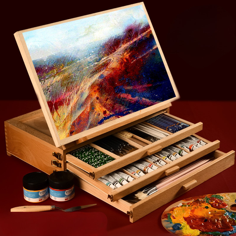 

Desktop Easel Oil Painting Easel Box Collapsible Bracket Wooden Display Stand Painting Board Painting Supplies Painting Easel