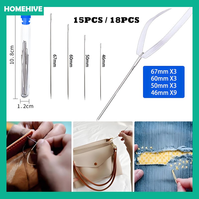 Jarum Jahit Set Praktis / Jarum Benang Jahit Manual / Jarum Jahit Kain Isi 18 Pcs