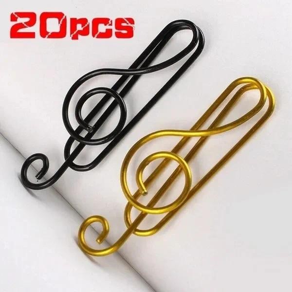 

20Pcs Creative Music Paper Clips Musical Notes Paper Clip Holder Clamps Bookmark Office School Stationary Students Gift