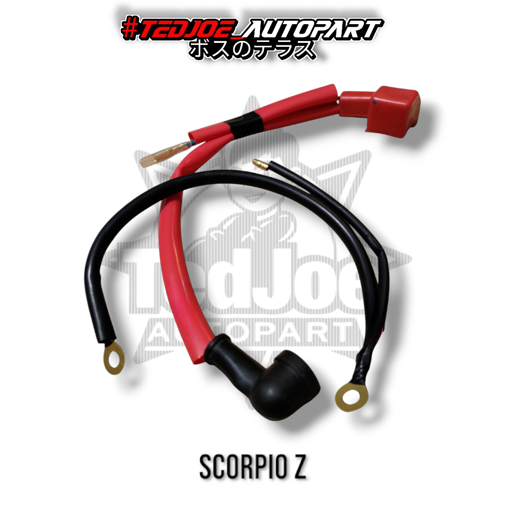 Paket Kabel Aki Positif Negatif Yamaha Scorpio Z Set Kabel Accu Massa + - Kabel Aki Scorpio Z Kompli