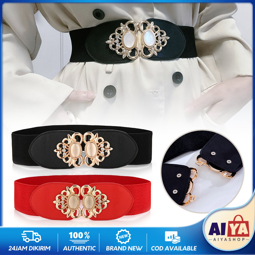 Ikat Ban Pinggang Wanita ELASTIS Obi Korea Fashion Lebar 6Cm Gasper Sabuk Karet Cewe Womens Belt Wan