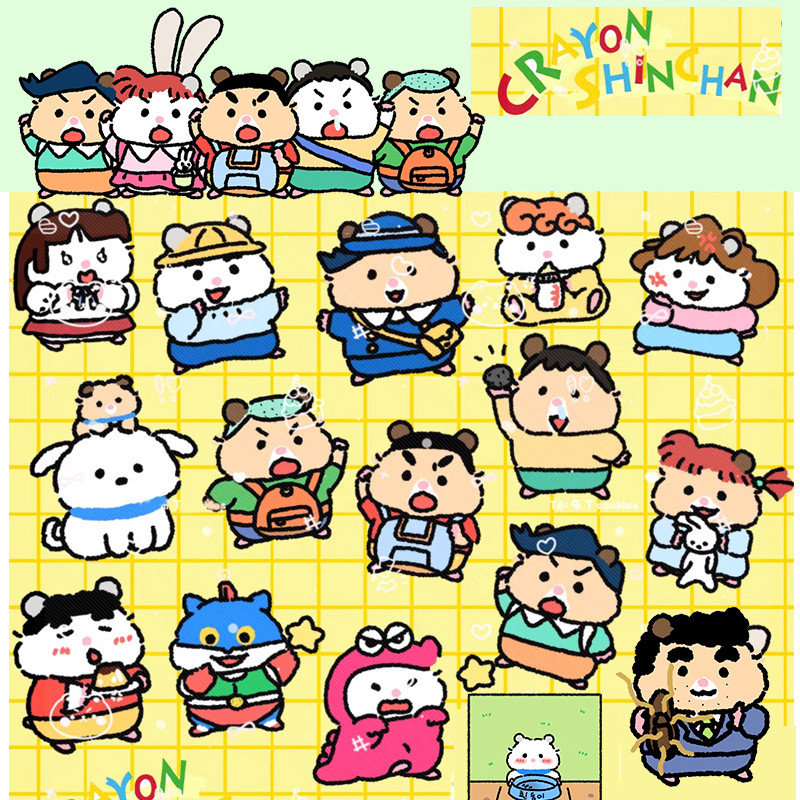 

Cute hamster new Kasukabe sticker, Student DIY notebook material decal sticker, phone case ipad Mug Album DIY sticker stationary