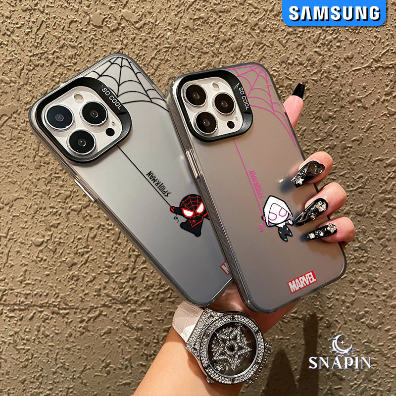 Lucu SpiderMan Glossy Hologram Couple Case Samsung Galaxy A07 A05s A16 A06 A15 A05 A03 A13 A14 A56 A
