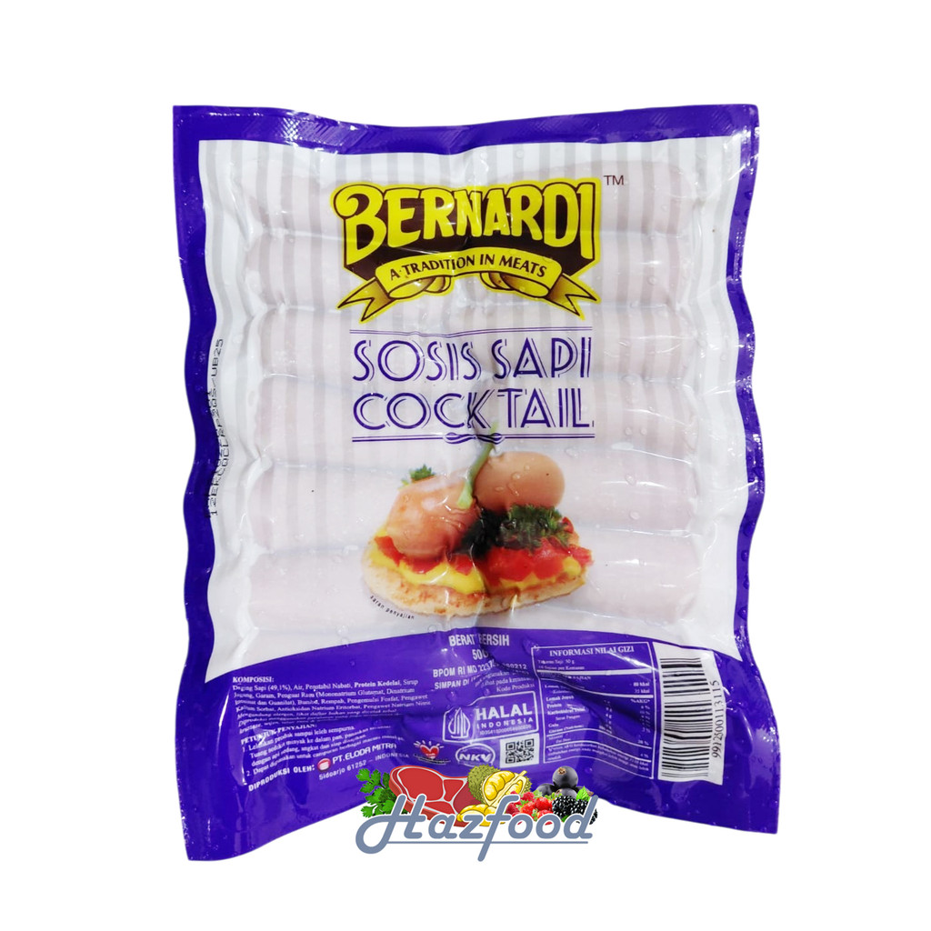 

Hazfood - Bernardi Sosis Sapi Cocktail / Bernardi Beef Cocktail Sausage - 500 Gr
